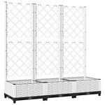 vidaXL Jardinière avec treillis Blanc 120x40x121 5 cm PP
