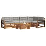 vidaXL Ensemble de canapés d'extérieur 6 Pièces Gris Naturel et Clair