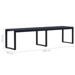 vidaXL Banc de jardin 180 cm Panneau PS Noir