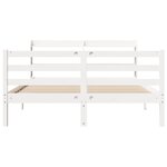 vidaXL Cadre de lit avec tête de lit blanc 120x190 cm bois pin massif