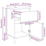 vidaXL Cabinet de chevet 2 Pièces Chêne artisanal 40 x 35 x 70 cm