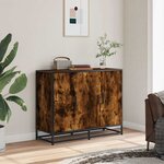 vidaXL Buffet chêne fumé 94x35x76 cm bois d'ingénierie