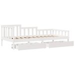 vidaXL Lit de jour et tiroirs sans matelas blanc 80x200 cm bois massif