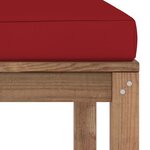 vidaXL Repose-pied de jardin avec coussin rouge bordeaux