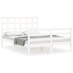 vidaXL Cadre de lit sans matelas blanc bois massif