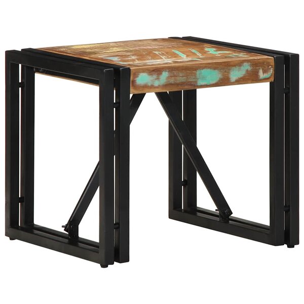 vidaXL Table basse multicolore 40x40x35 cm bois de récupération massif