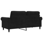 vidaXL Canapé à 2 places Noir 140 cm Velours