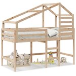 vidaXL Lit superposé et échelle et toit 90x200 cm bois de pin massif