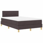 vidaXL Lit à ressort LED avec matelas Marron foncé 120 x 190 cm tissu