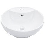 vidaXL Lavabo avec trop-plein 46 5 x 18 cm Céramique Blanc