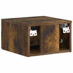 vidaXL Cabinet de chevet mural 2 Pièces Chêne fumé 34 5 x 33 x 20 cm