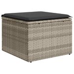 vidaXL Salon de jardin 8 Pièces avec coussins gris clair résine tressée