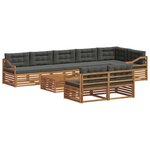 vidaXL Ensemble de canapés d'extérieur 9 Pièces Naturel et Anthracite