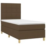 vidaXL Sommier à lattes de lit et matelas et LED Marron foncé 90x190cm