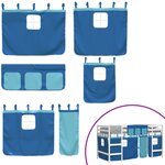 vidaXL Lit mezzanine enfants avec rideaux sans matelas bleu 80x200cm