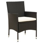 vidaXL Chaises de jardin lot de 2 avec coussins Résine tressée Noir