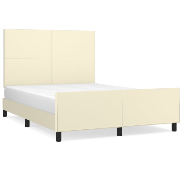 vidaXL Cadre de lit sans matelas crème 140x200 cm similicuir