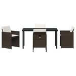 vidaXL Ensemble de salle à manger pour jardin 5 Pièces Marron Poly rotin