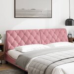 vidaXL Coussin de tête de lit rose 200 cm velours