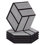 5 Panneaux muraux 30x26 hexagone gris bois