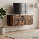 vidaXL Meuble TV mural 59 5 x 31 cm Chêne fumé Bois d'ingénierie