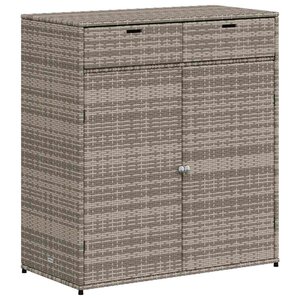 vidaXL Armoire de rangement de jardin gris 105x55x113cm résine tressée