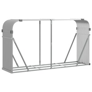 vidaXL Porte-bûches gris clair 180x45x100 cm acier galvanisé