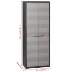 vidaXL Armoire de rangement de jardin avec 3 étagères Noir et gris