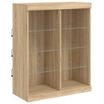 vidaXL Buffets avec lumières LED 3 Pièces chêne sonoma bois d'ingénierie