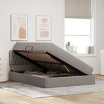 vidaXL Lit de rangement LED avec matelas Taupe 140 x 200 cm Tissu