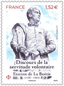 Timbre - Discours de la servitude volontaire - Etienne de La Boétie - Lettre Verte