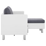 vidaXL Canapé 3 places avec coussins en similicuir blanc