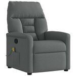 vidaXL Fauteuil de massage inclinable Gris foncé Tissu