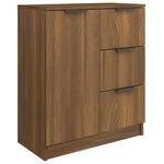 vidaXL Buffets 2 Pièces chêne marron 60x30x70 cm Bois d'ingénierie