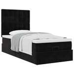 vidaXL Cadre de lit ottoman avec matelas noir 80x200 cm velours
