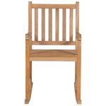 vidaXL Chaise à bascule avec coussin à carreaux rouges Bois de teck