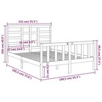 vidaXL Cadre de lit sans matelas bois massif 135x190 cm