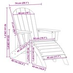 vidaXL Chaise Adirondack blanche avec repose-pieds