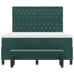 vidaXL Lit à ressorts avec matelas Vert foncé 160 x 200 cm Velours