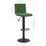vidaXL Tabourets de bar lot de 2 vert foncé velours