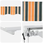 vidaXL Auvent rétractable électrique Vert Jaune Blanc 4 5 × 3 5 m