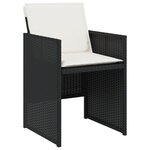 vidaXL Ensemble de salle à manger de jardin 9 pièces avec coussins noir en rattan synthétique