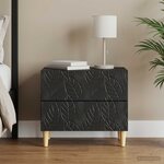 vidaXL Table de chevet Noir 62 x 34 5 x 48 cm Bois d'ingénierie