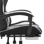 vidaXL Chaise de jeu avec repose-pied Noir et blanc Similicuir