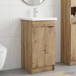 vidaXL Meuble de salle de bain avec évier Chêne artisanal
