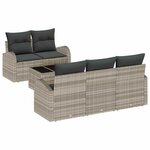 vidaXL Ensemble de canapé de jardin avec coussin avec stockage 6 Pièces
