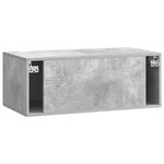 vidaXL Meuble TV mural Gris béton 78 5 x 41 x 30 cm Bois d'ingénierie