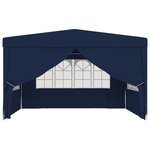 vidaXL Tente de réception avec parois latérales 4x4 m Bleu 90 g/m²