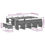 vidaXL Ensemble à manger de jardin avec coussins 13 Pièces résine tressée