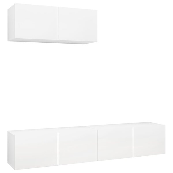 vidaXL Meubles TV 3 Pièces Blanc Bois d'ingénierie